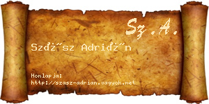 Szász Adrián névjegykártya
